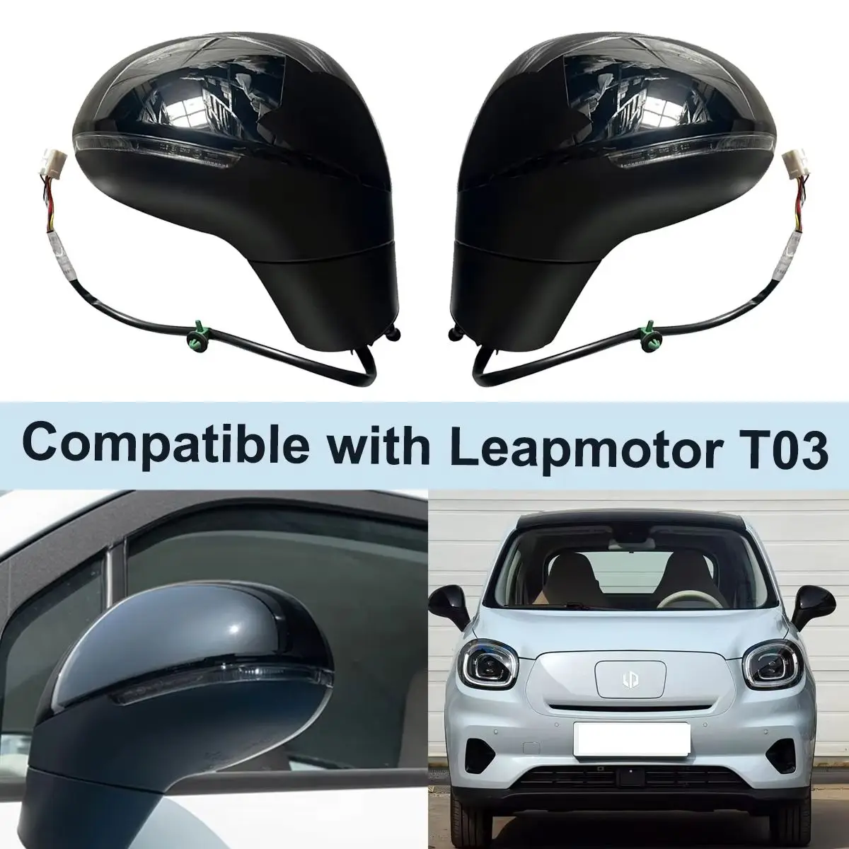 Car Rear Mirror Assembly Rearview Mirror Heated Non-Heated Black Paint compatible with Leapmotor T03 OEM 5210100TB02 5210200TB02
Car Rear Mirror Assembly Rearview Mirror Heated Non-Heated Black Paint compatible with Leapmotor T03 OEM 5210100TB02 5210200TB02