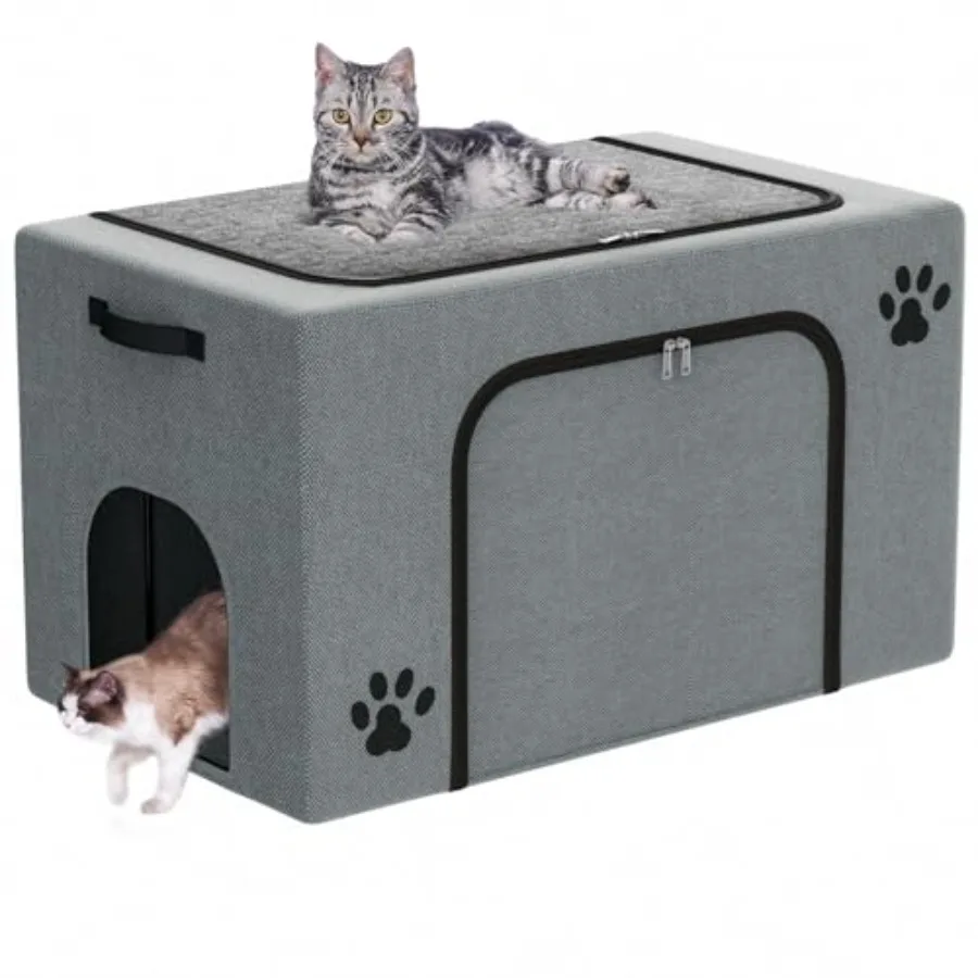 Cat Litter Box Enclosure with Cat Bed; Hidden Enclosure Litter Tray in Living Room Bedroom Corner; Kitten Washroom Fit Most of
Cat Litter Box Enclosure with Cat Bed; Hidden Enclosure Litter Tray in Living Room Bedroom Corner; Kitten Washroom Fit Most of