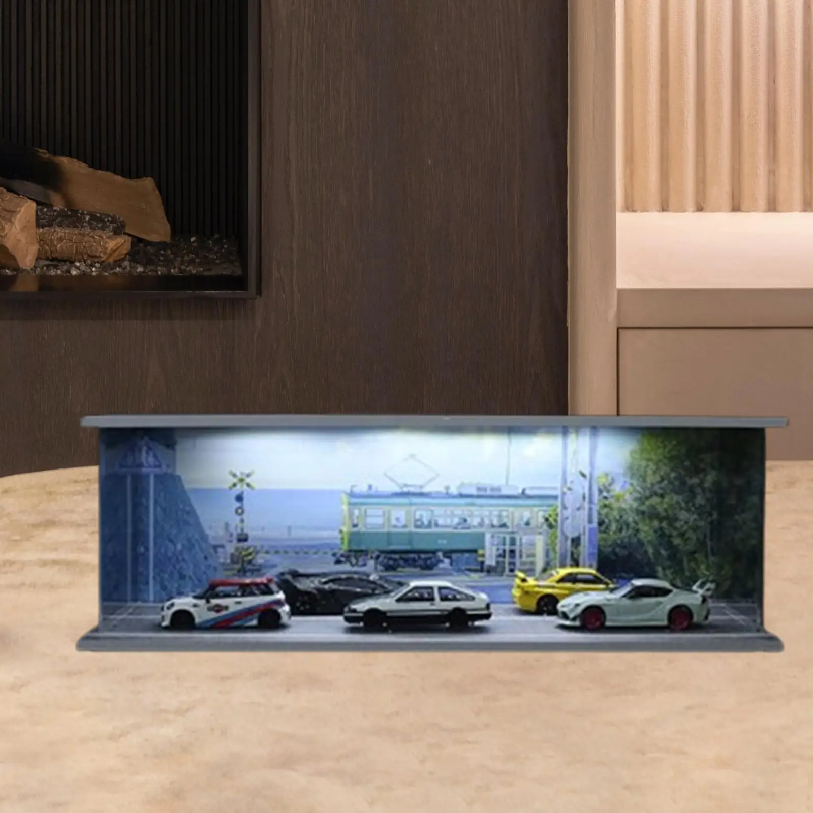 PVC Acrylic Car Model Display Case with LED Lighting 1/64 Scale Garage Scene Stand for Mini Car Showcase
PVC Acrylic Car Model Display Case with LED Lighting 1/64 Scale Garage Scene Stand for Mini Car Showcase