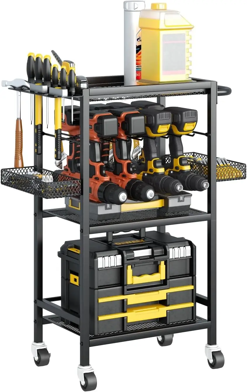 Power Tool Organizer Cart with Wheels, Garage Tool Shelf Drill Holders Garage Storage Organization Shelves with Screwdriver Heav
Power Tool Organizer Cart with Wheels, Garage Tool Shelf Drill Holders Garage Storage Organization Shelves with Screwdriver Heav