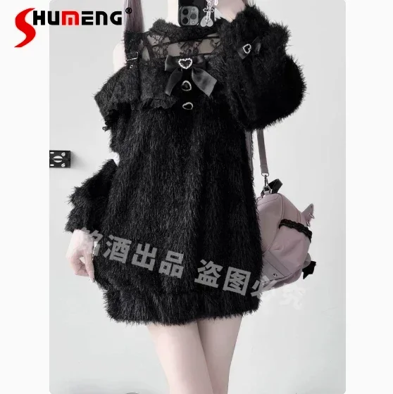 Y2k Subculture Mass-produced Mine Series Off-Shoulder Lace Lolita Sweater Women's Spring Long Black Off-Shoulder Top Skirt 2025
Y2k Subculture Mass-produced Mine Series Off-Shoulder Lace Lolita Sweater Women's Spring Long Black Off-Shoulder Top Skirt 2025