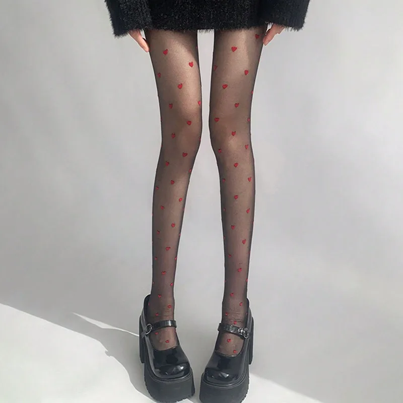 2 Pair Women's Fashion Sheer Tights with Red Heart Pattern Sexy Elastic Thin Pantyhose for Daily Wear Slim Leg Look Accessories
2 Pair Women's Fashion Sheer Tights with Red Heart Pattern Sexy Elastic Thin Pantyhose for Daily Wear Slim Leg Look Accessories