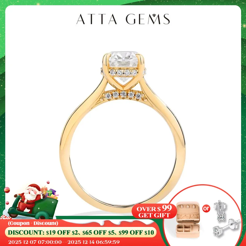 ATTAGEMS AU750 2.0CT Moissanite Ring Oval Cut Lab Diamond Solid 10K 14K 18K Gold For Women Engagement Bride Wedding Fine Jewelry
ATTAGEMS AU750 2.0CT Moissanite Ring Oval Cut Lab Diamond Solid 10K 14K 18K Gold For Women Engagement Bride Wedding Fine Jewelry