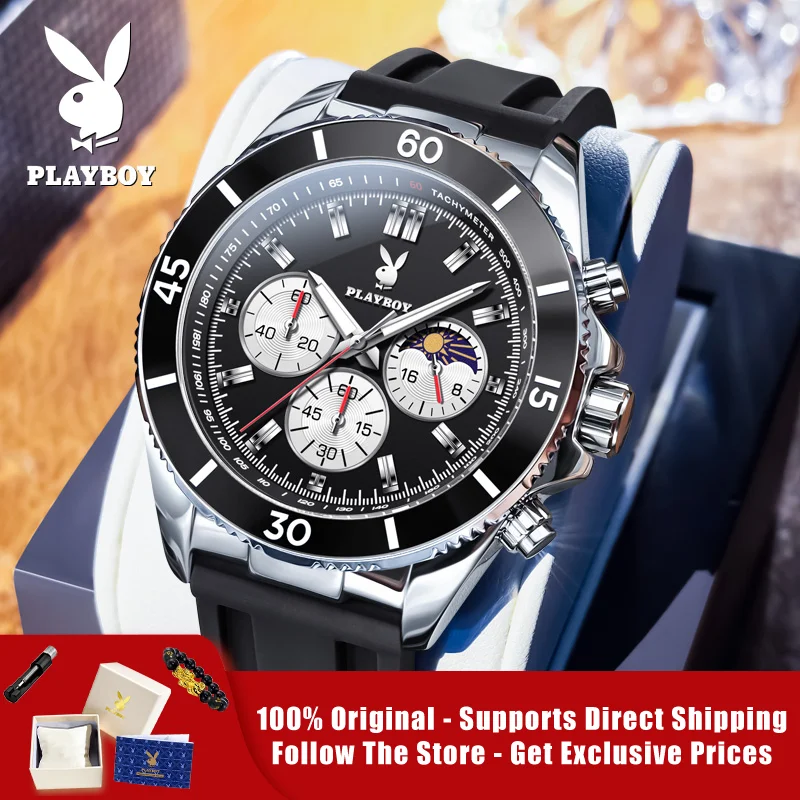 PLAYBOY 3512 Brand original authentic watches for man luxury Gift Box Silicone strap multifunctional quartz men's watch
PLAYBOY 3512 Brand original authentic watches for man luxury Gift Box Silicone strap multifunctional quartz men's watch