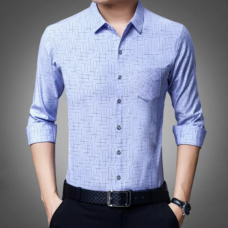 Spring and Autumn Men's Smart Casual Print Shirt Man Turn-down Collar Slim Fit Long Sleeve Shirts Tops
Spring and Autumn Men's Smart Casual Print Shirt Man Turn-down Collar Slim Fit Long Sleeve Shirts Tops