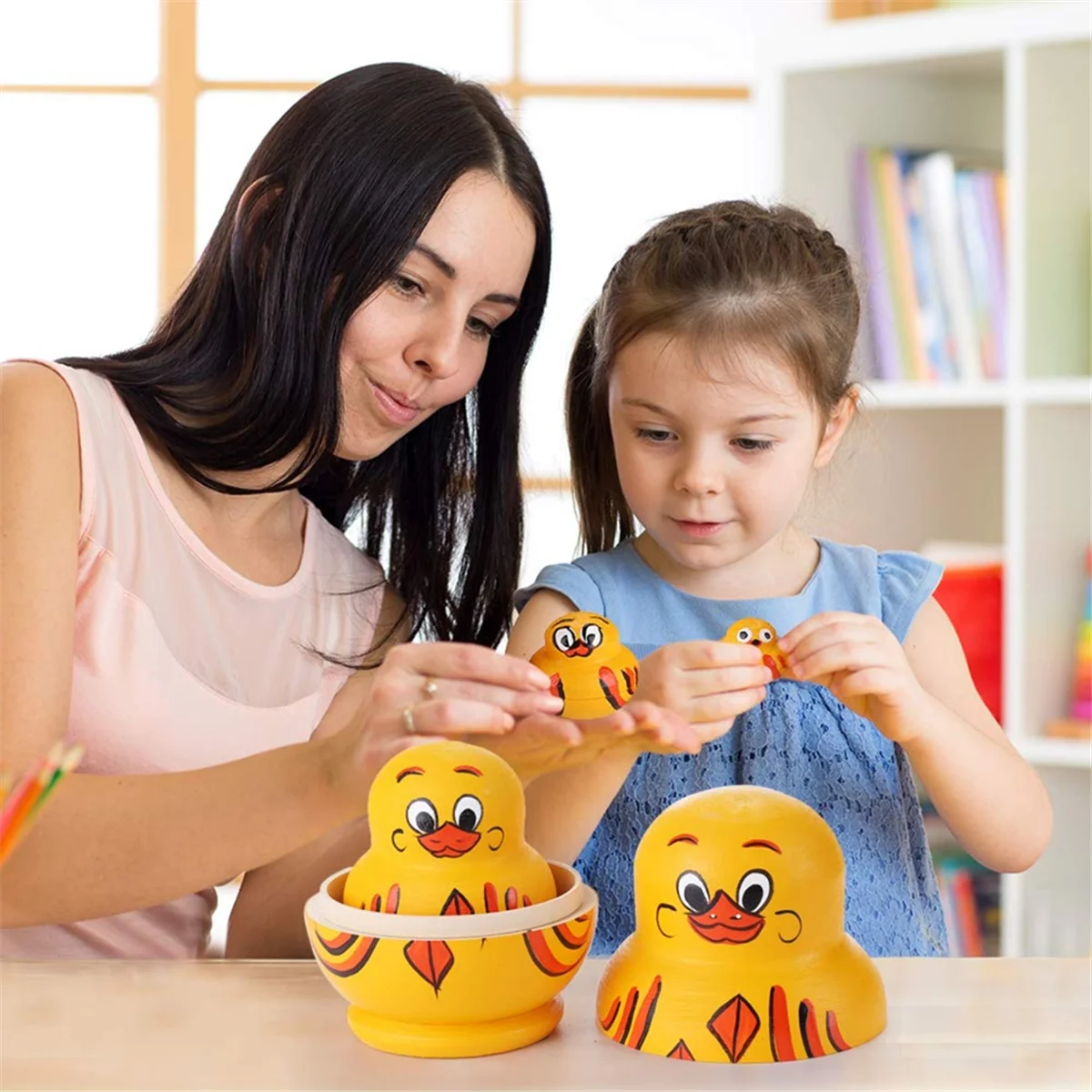 A002 10 Pcs Wooden Yellow Duck Handmade Russian Nesting Dolls Toys, Cute Lovely Animal Matryoshka Stacking Dolls Home Decor
A002 10 Pcs Wooden Yellow Duck Handmade Russian Nesting Dolls Toys, Cute Lovely Animal Matryoshka Stacking Dolls Home Decor