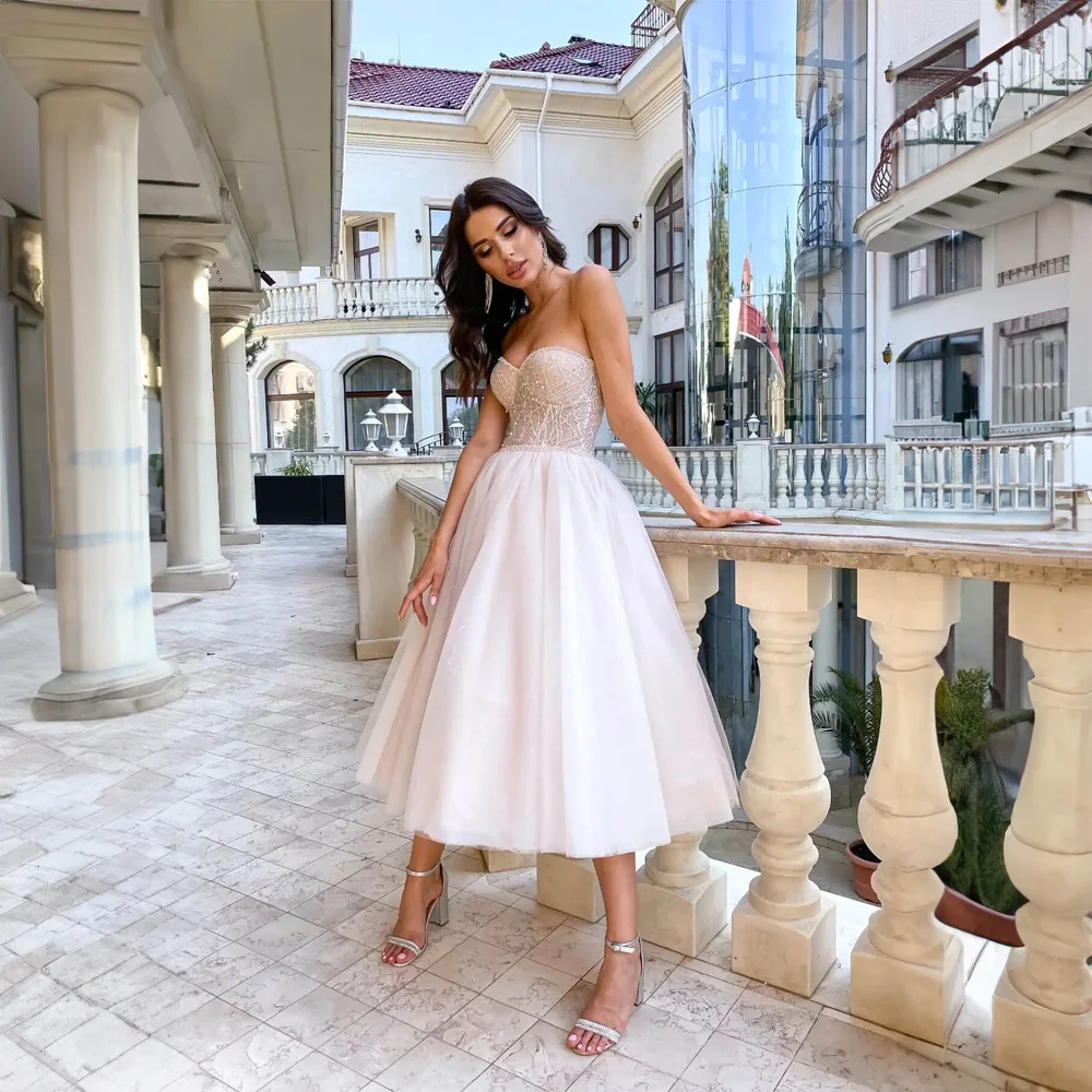 Elegant Off the Shoulder Lace Tulle Prom Dress for Bridal Puffy Lace up Tea-Length A-line Party Evening Gown فساتين السهرة
Elegant Off the Shoulder Lace Tulle Prom Dress for Bridal Puffy Lace up Tea-Length A-line Party Evening Gown فساتين السهرة