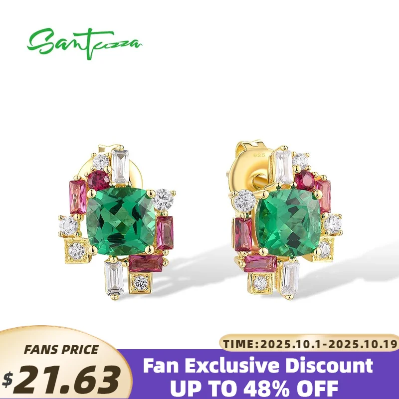 SANTUZZA Real 925 Sterling Silver Stud Earrings For Women Sparkling Colorful Gem Stones Lovely Starry Pary Gifts Fine Jewelry
SANTUZZA Real 925 Sterling Silver Stud Earrings For Women Sparkling Colorful Gem Stones Lovely Starry Pary Gifts Fine Jewelry