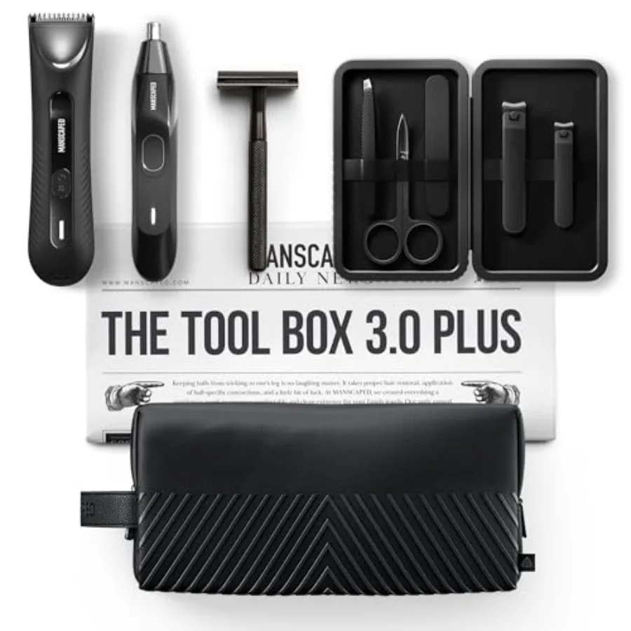 ® Tool Box 3.0 Plus with: The Lawn Mower® 3.0 Plus Groin Hair Groomer, Weed Whacker® 2.0 Nose Hair Trimmer, The Plow® 2.0 Razor
® Tool Box 3.0 Plus with: The Lawn Mower® 3.0 Plus Groin Hair Groomer, Weed Whacker® 2.0 Nose Hair Trimmer, The Plow® 2.0 Razor
