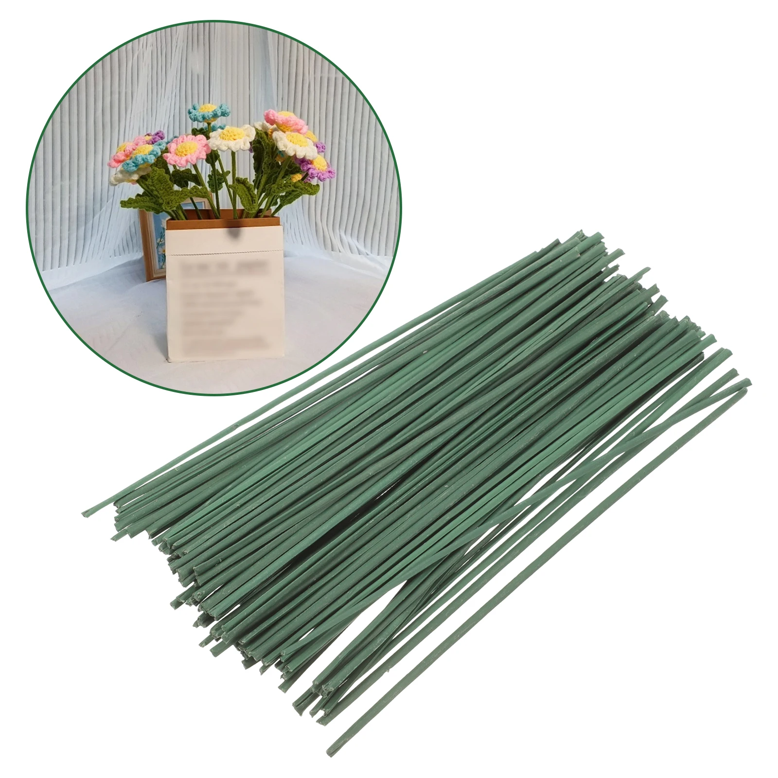 100pcs Artificial Flower Stems Green Simulated Floral Wire Flexible Metal Stem for DIY Wedding Garland Bouquets Decor
100pcs Artificial Flower Stems Green Simulated Floral Wire Flexible Metal Stem for DIY Wedding Garland Bouquets Decor