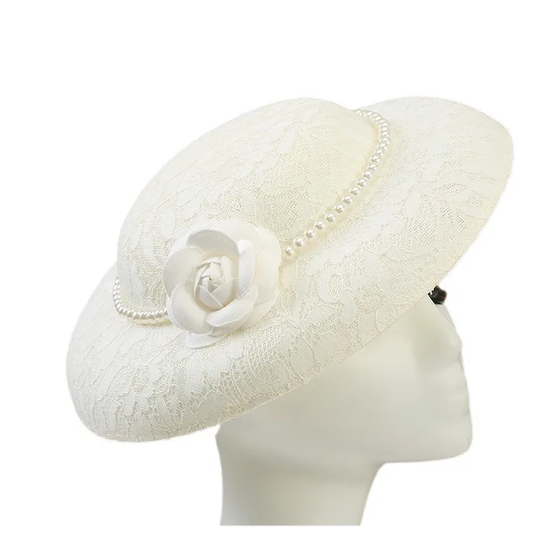 Bridal French Style Wide Brim Hat Elegant Lady Bucket Hat with Pearl and Camellia Women Banquet Church Hat
Bridal French Style Wide Brim Hat Elegant Lady Bucket Hat with Pearl and Camellia Women Banquet Church Hat