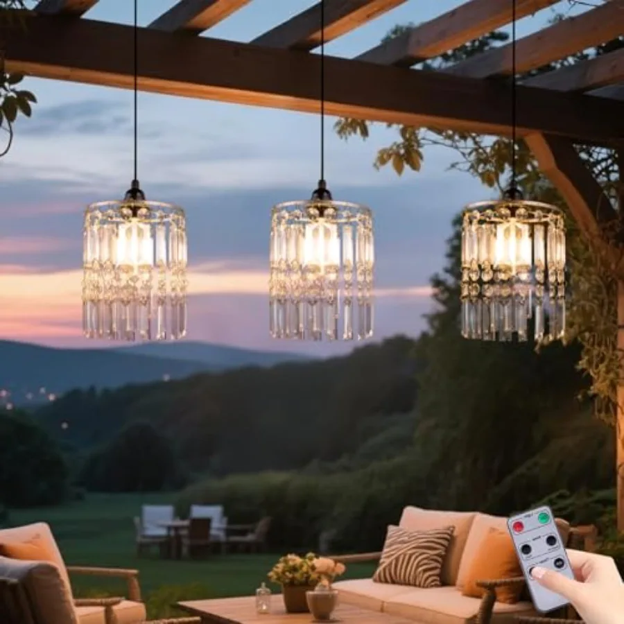 Battery Operated Chandelier, Pack Hanging Gazebo Lights, Acrylic Crystal Beaded Pendant Lights Outdoor Waterproof for Patio Tre
Battery Operated Chandelier, Pack Hanging Gazebo Lights, Acrylic Crystal Beaded Pendant Lights Outdoor Waterproof for Patio Tre