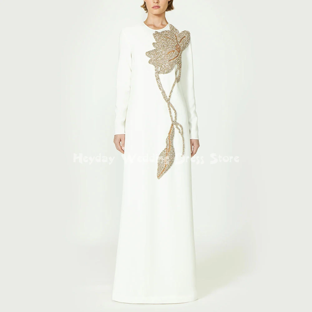 Heyday женские индивидуальные прямые роскошные вечерние платья с круглым вырезом из бисера и длинными рукавами, элегантные платья длиной до пола, 2025 
Heyday женские индивидуальные прямые роскошные вечерние платья с круглым вырезом из бисера и длинными рукавами, элегантные платья длиной до пола, 2025