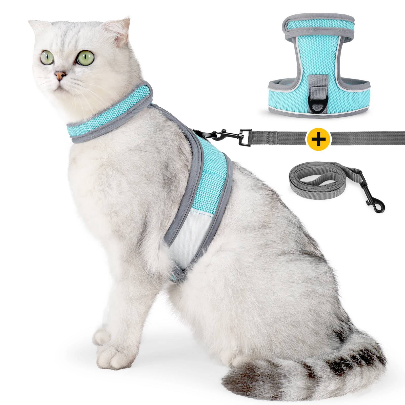 Reflective Escape Proof Cat Harness With Leash Set, Breathable Mesh Kitten Walking Vest For Outdoor Daily Walking
Reflective Escape Proof Cat Harness With Leash Set, Breathable Mesh Kitten Walking Vest For Outdoor Daily Walking