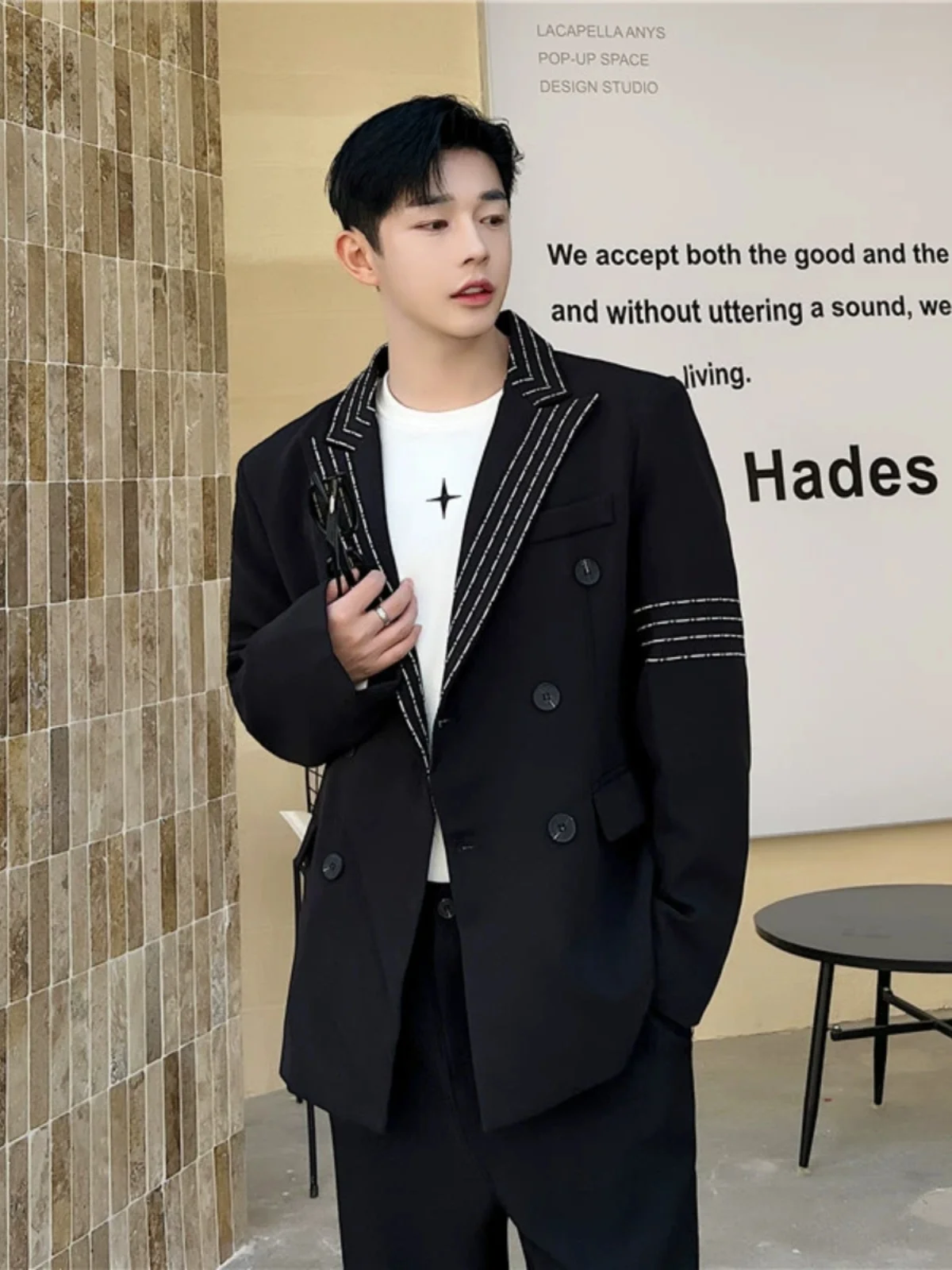 Casual Men's Suit Jaet Autumn New Sle Trendy Embroidery Design Color Blo Hair St Small Western Suit Faionable
Casual Men's Suit Jaet Autumn New Sle Trendy Embroidery Design Color Blo Hair St Small Western Suit Faionable