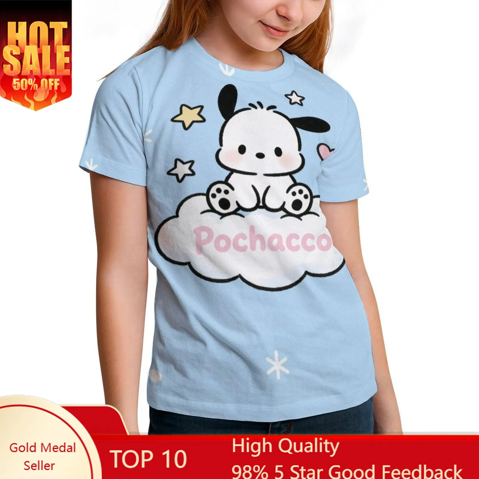 Pochacco T Shirts Boys Girls Short Sleeve Cute Sanrio Cotton Tee Children Kids TShirt Cartoon T-shirt Soft Top Summer Clothing
Pochacco T Shirts Boys Girls Short Sleeve Cute Sanrio Cotton Tee Children Kids TShirt Cartoon T-shirt Soft Top Summer Clothing