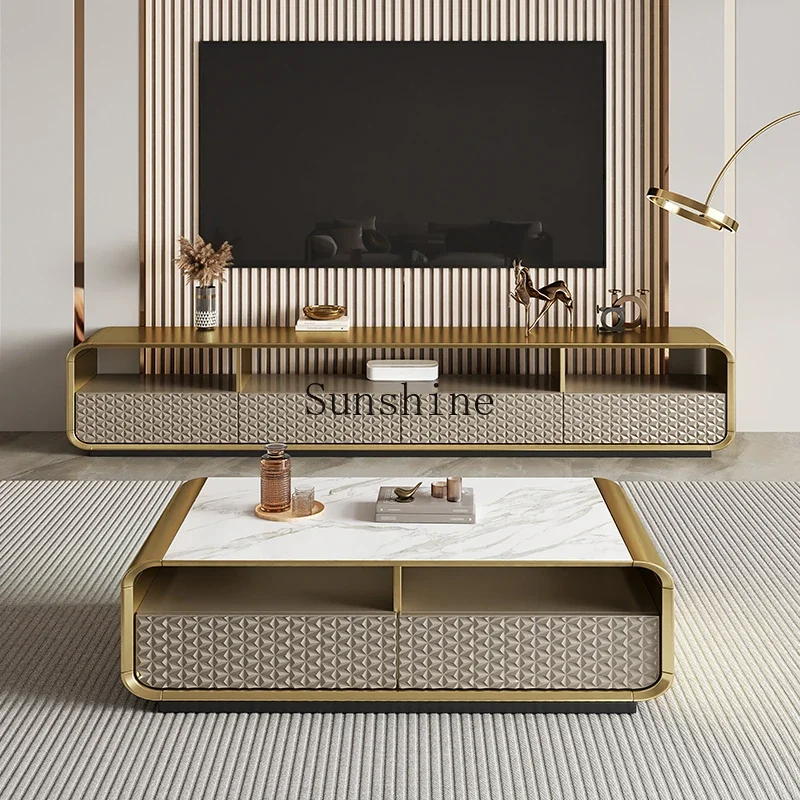 Italian TV cabinet coffee table combination modern minimalist living room TV cabinet rock slab solid wood
Italian TV cabinet coffee table combination modern minimalist living room TV cabinet rock slab solid wood