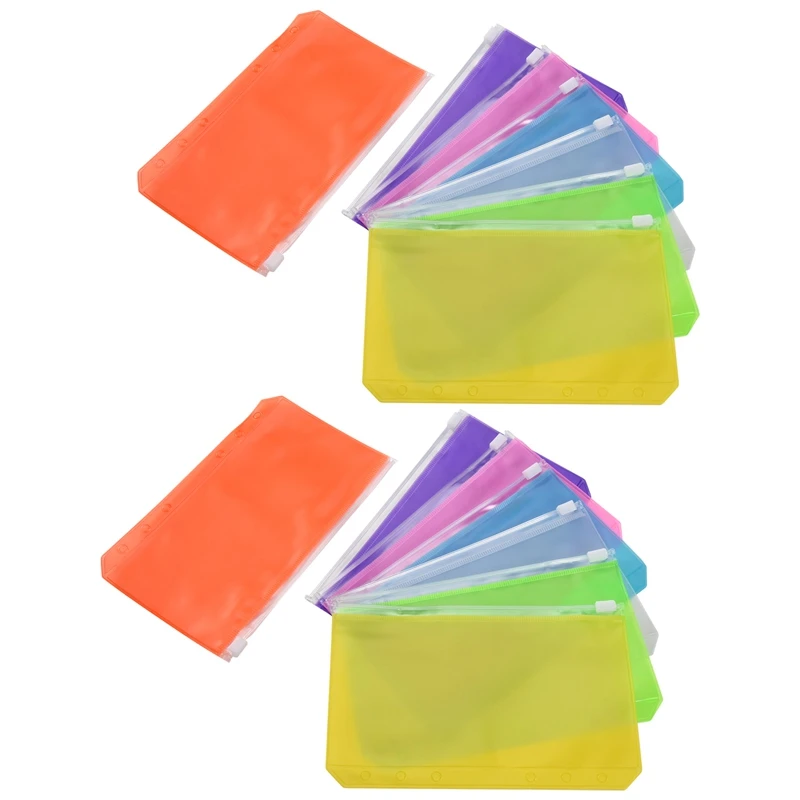 14 Pieces Binder Pockets A6 Size 6 Holes Binder Zipper Folders Waterproof PVC Loose Leaf Bags For 6-Ring Binder Notebook
14 Pieces Binder Pockets A6 Size 6 Holes Binder Zipper Folders Waterproof PVC Loose Leaf Bags For 6-Ring Binder Notebook