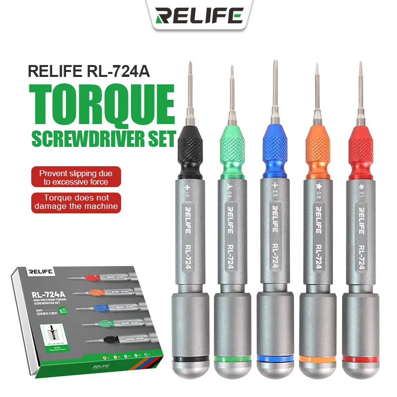RELIFE RL-724A Torque Screwdriver Set for Mobile Phone Maintenance Strong Magnetic High Precision Repair Dismantling Hand Tool
RELIFE RL-724A Torque Screwdriver Set for Mobile Phone Maintenance Strong Magnetic High Precision Repair Dismantling Hand Tool