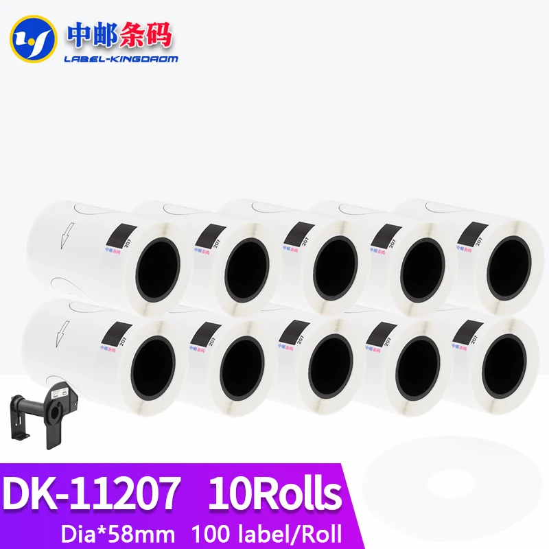 10Refill Rolls Compatible DK-11207 Annual CD Label 58mm Diameter 100Pcs Compatible for Brother Label Printer White Paper DK-1207
10Refill Rolls Compatible DK-11207 Annual CD Label 58mm Diameter 100Pcs Compatible for Brother Label Printer White Paper DK-1207