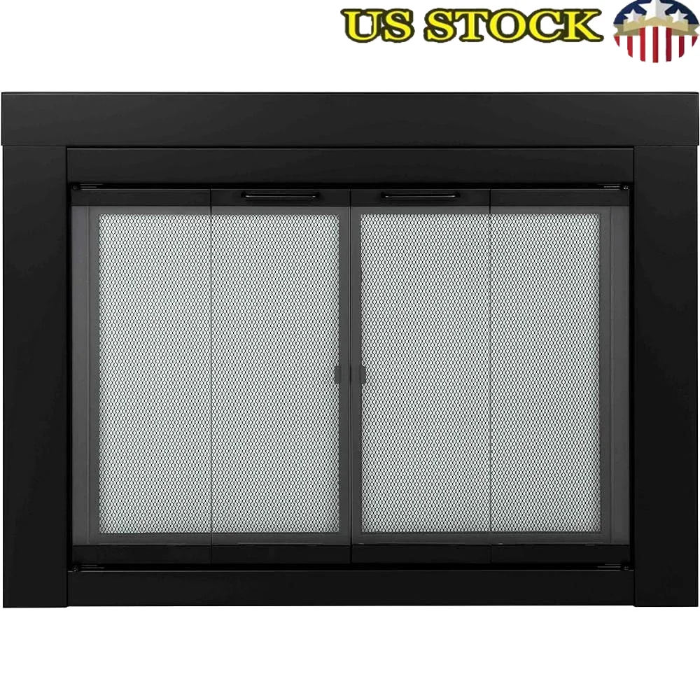 Large Glass Fireplace Door Bi-fold Doors Easy Grip Handles Tempered Glass Mesh Panel Masonry Fireplace Heat Resistant
Large Glass Fireplace Door Bi-fold Doors Easy Grip Handles Tempered Glass Mesh Panel Masonry Fireplace Heat Resistant