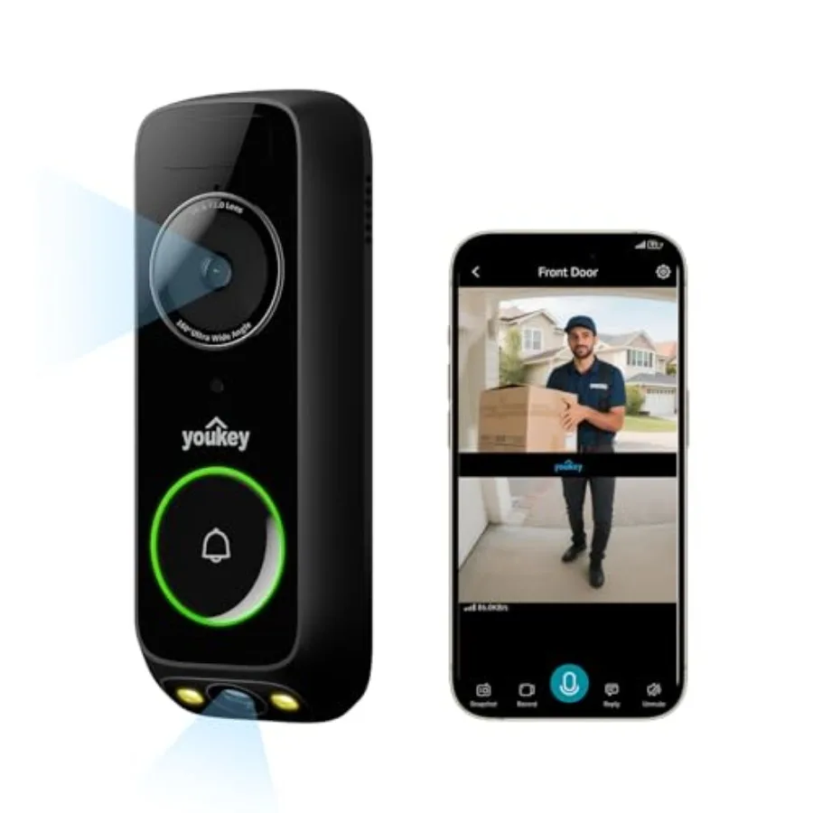 Wireless doorbell camera for home security, 2K dual-cam, white, no subscription required with 8GB local storage, 5G WiFi, two-w
Wireless doorbell camera for home security, 2K dual-cam, white, no subscription required with 8GB local storage, 5G WiFi, two-w