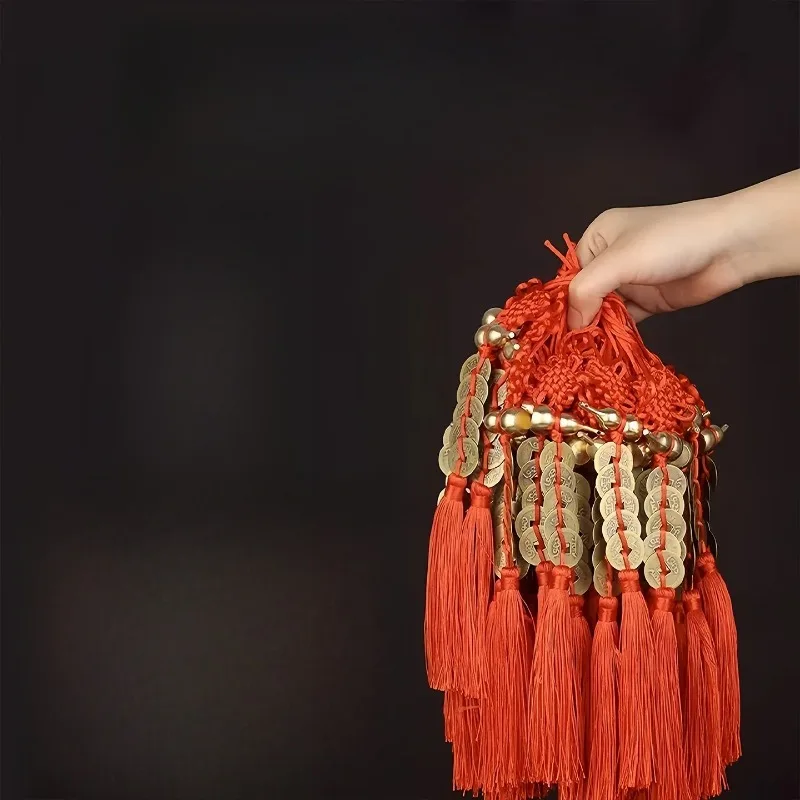 Five Emperor Coins Hanging Ornament with Copper Gourd Door Facing Car Charm Authentic Chinese Knot Home Decor Accessory
Five Emperor Coins Hanging Ornament with Copper Gourd Door Facing Car Charm Authentic Chinese Knot Home Decor Accessory