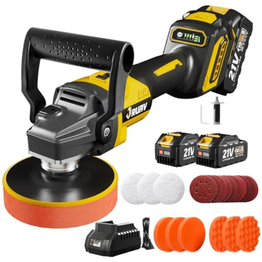 Cordless Buffer Polisher for Car Detailing, 7230 RPM Car Buffer Polisher, 21V 4.0Ah Li-ion Battery, Cordless Polisher With 29 P
Cordless Buffer Polisher for Car Detailing, 7230 RPM Car Buffer Polisher, 21V 4.0Ah Li-ion Battery, Cordless Polisher With 29 P
