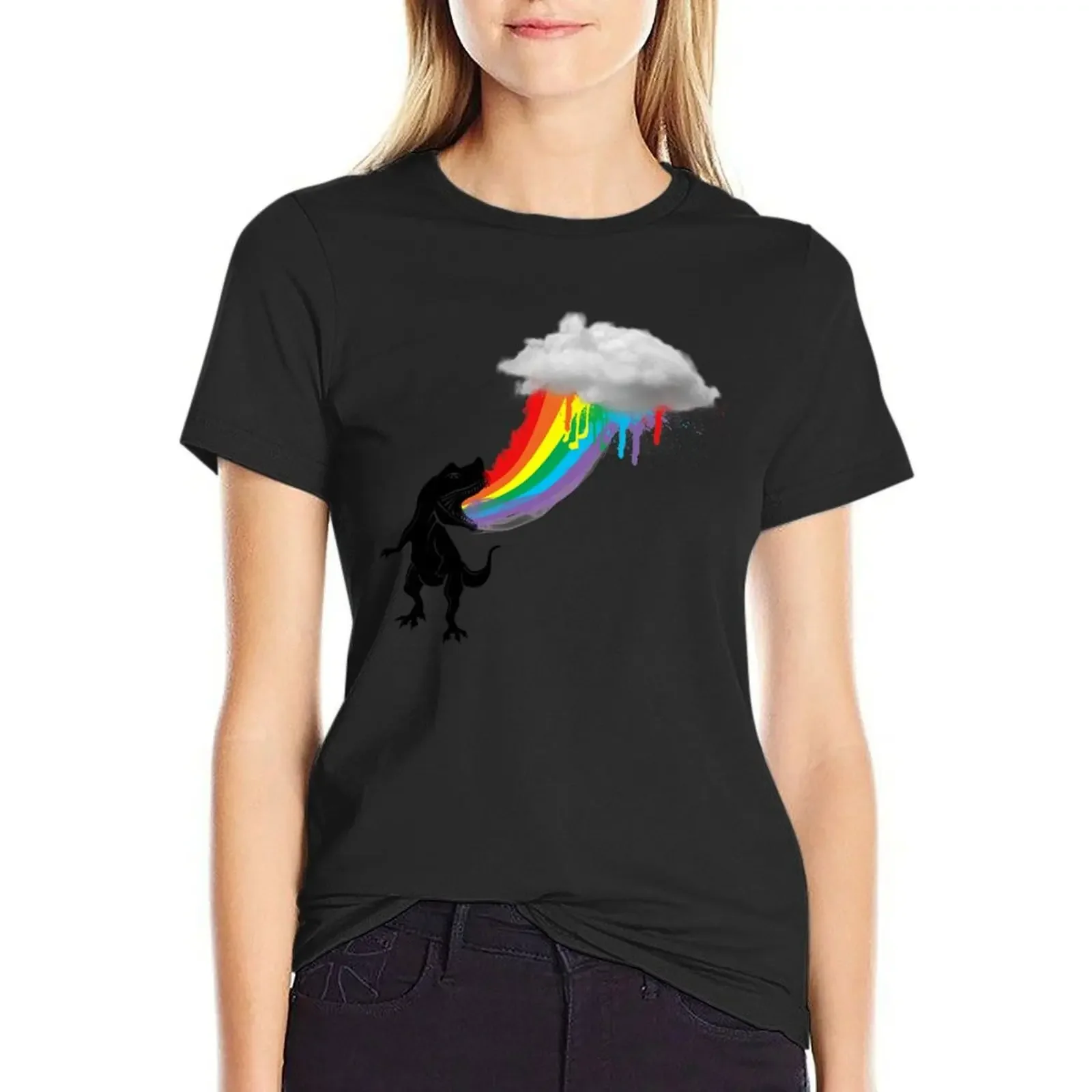rainbow dinosaur T-Shirt korean fashion summer clothes graphics cotton t shirts Women
rainbow dinosaur T-Shirt korean fashion summer clothes graphics cotton t shirts Women