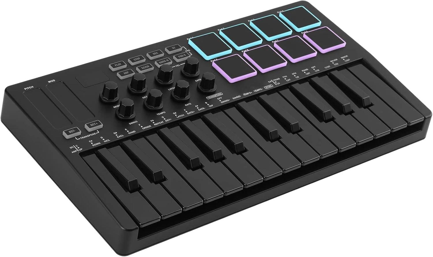 25-клавишный USB-контроллер MIDI-клавиатуры с 8 барабанными колодками с подсветкой, полузвешенный Bluetooth, профессиональный динамический, 8 ручек с кипочкой
25-клавишный USB-контроллер MIDI-клавиатуры с 8 барабанными колодками с подсветкой, полузвешенный Bluetooth, профессиональный динамический, 8 ручек с кипочкой
