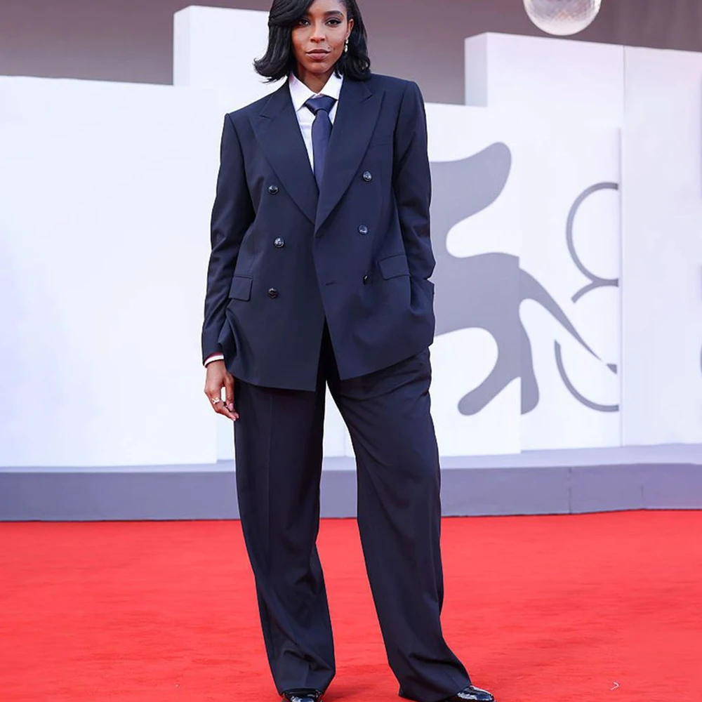 Women's Oversized Navy Double Breasted Pantsuit Formal Classic Peak Lapel Jacket Evening Prom Party Female Clothing Outerwears
Women's Oversized Navy Double Breasted Pantsuit Formal Classic Peak Lapel Jacket Evening Prom Party Female Clothing Outerwears