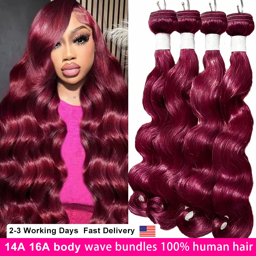 16A 99J Burgundy Body Wave Human Hair Bundles 36 40 Inch Wine Red Brazilian 100% Unprocessed Remy Raw Hair Bundles Extension
16A 99J Burgundy Body Wave Human Hair Bundles 36 40 Inch Wine Red Brazilian 100% Unprocessed Remy Raw Hair Bundles Extension