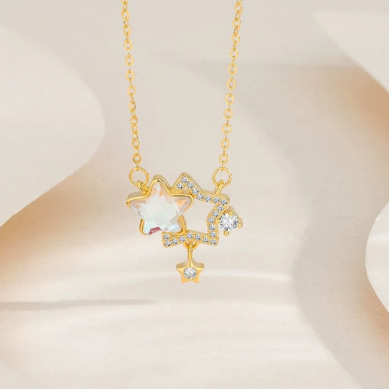 Dawn's Jewel S925 Sterling Silver Moonstone Twin Star Necklace Girls Fantasy Clavicle Chain Gift
Dawn's Jewel S925 Sterling Silver Moonstone Twin Star Necklace Girls Fantasy Clavicle Chain Gift