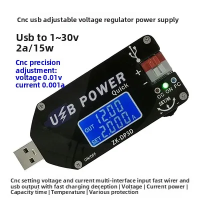Numerical control USB adjustable power supply module constant voltage constant current mobile boost line fan governor 15W DP3D
Numerical control USB adjustable power supply module constant voltage constant current mobile boost line fan governor 15W DP3D