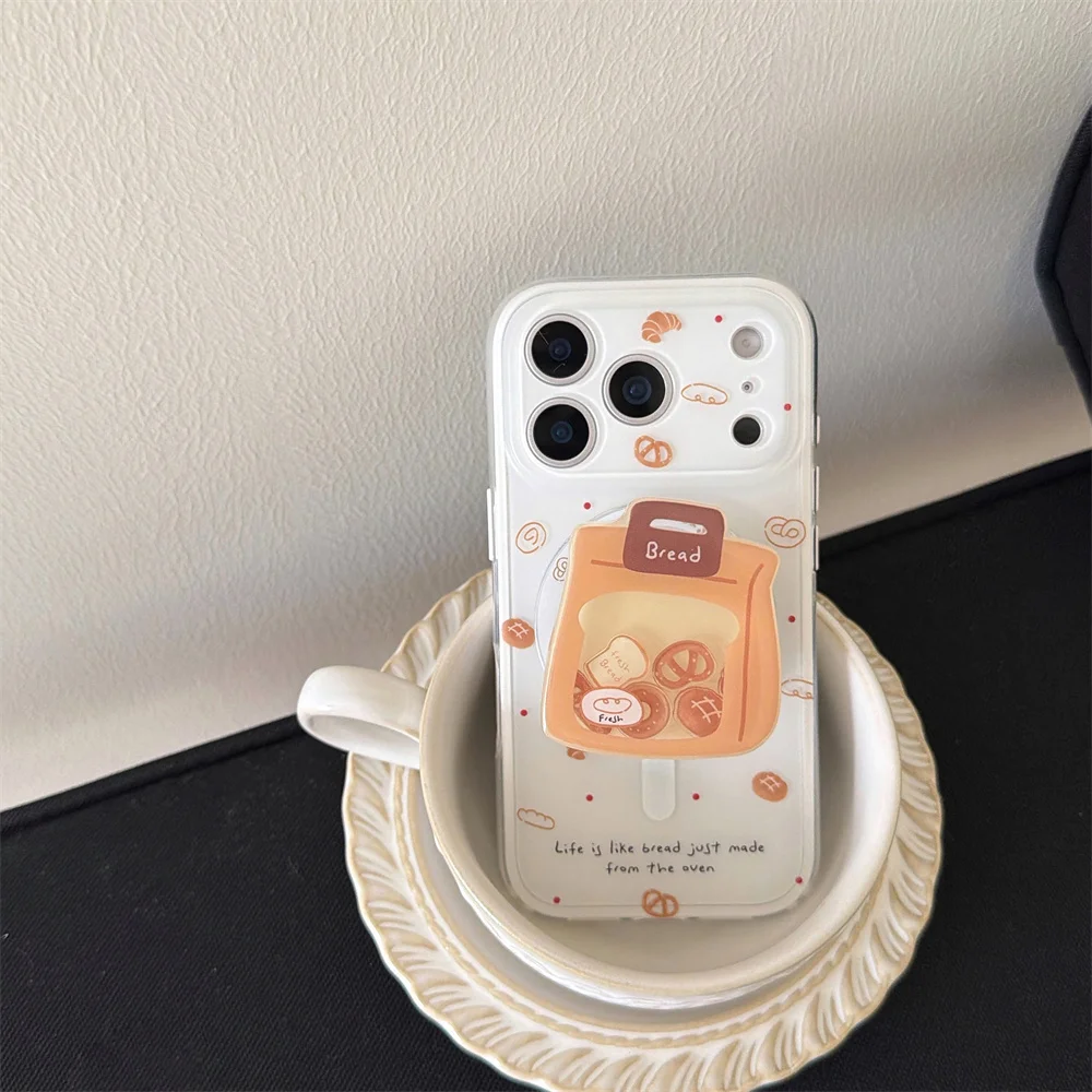 Korean INS Bread Magnetic Shake Stand Phone Case for iPhone 17 Pro Max 13 14 15 16 Cute Cover For Magsafe Cases shockproof Funda
Korean INS Bread Magnetic Shake Stand Phone Case for iPhone 17 Pro Max 13 14 15 16 Cute Cover For Magsafe Cases shockproof Funda