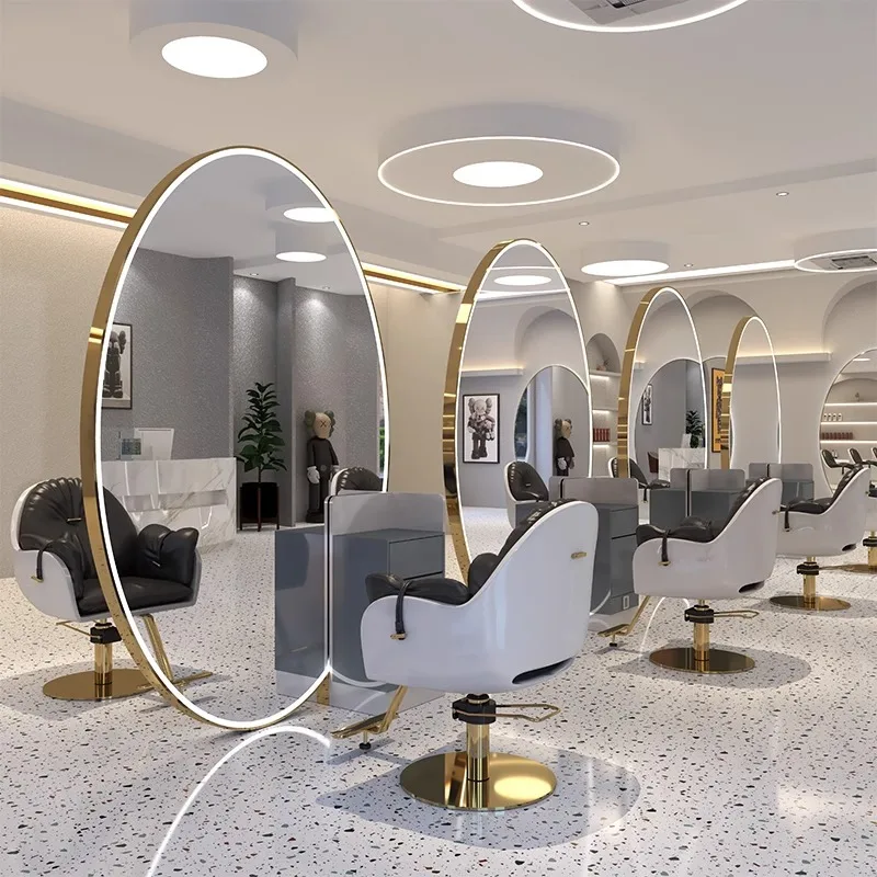 Modern Luxury Hair Salon Mirror Cabinet LED with Light Beauty Single-sided Wall Hanging Mirror
Modern Luxury Hair Salon Mirror Cabinet LED with Light Beauty Single-sided Wall Hanging Mirror