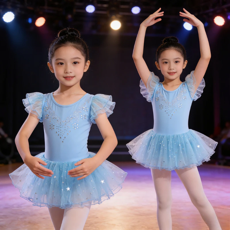 Girls Ballet Leotard Dress Shiny Rhinestone Star Tulle Tutu Dance Wear for Kids Toddler Stage Performance Practice Costume
Girls Ballet Leotard Dress Shiny Rhinestone Star Tulle Tutu Dance Wear for Kids Toddler Stage Performance Practice Costume
