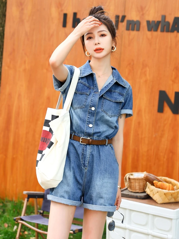 Blue Denim One-Piece Suit for Women Summer New Faion Age-Defng High Waist ort Pants Cotton Straight Cut Commute Sle
Blue Denim One-Piece Suit for Women Summer New Faion Age-Defng High Waist ort Pants Cotton Straight Cut Commute Sle
