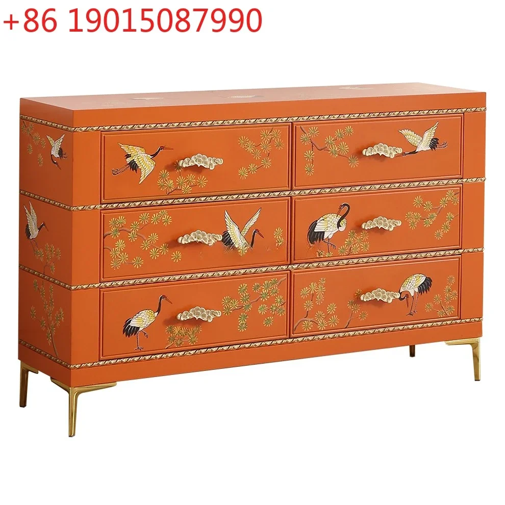 New Chinese hand-painted high-end bedroom storage bedside TV chest French cream style
New Chinese hand-painted high-end bedroom storage bedside TV chest French cream style