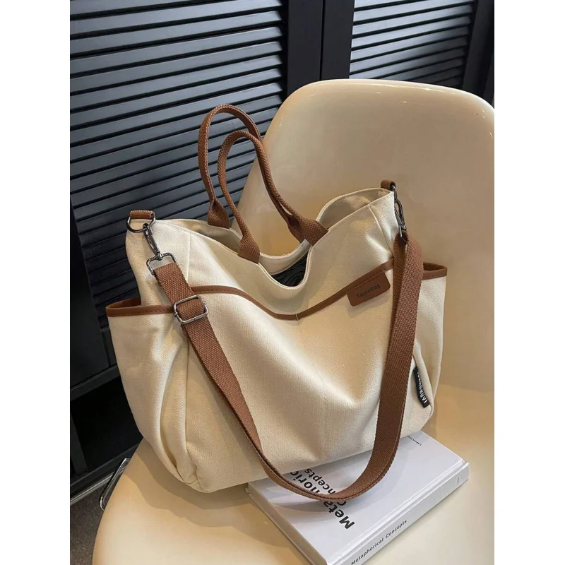 Contrast Binding Shopper Multi-Pocket Casual School Bag For Graduate, Teen Girls, Freshman, Sophomore, Junior & Senior In Co
Contrast Binding Shopper Multi-Pocket Casual School Bag For Graduate, Teen Girls, Freshman, Sophomore, Junior & Senior In Co