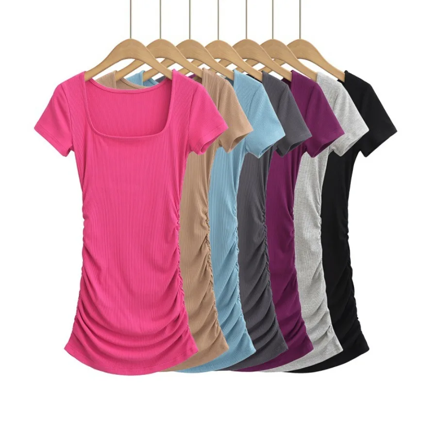 【HOT】French summer new style square neck pleated short-sleeved dress female hot girl waist waist slim hip skirt
【HOT】French summer new style square neck pleated short-sleeved dress female hot girl waist waist slim hip skirt