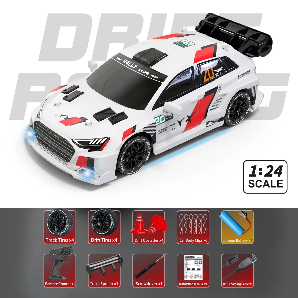 Stunt RC Car, Precise Control, Dual Drift Modes, 1:24 Scale Black, Indoor Outdoor Play, Kids Entertainment
Stunt RC Car, Precise Control, Dual Drift Modes, 1:24 Scale Black, Indoor Outdoor Play, Kids Entertainment