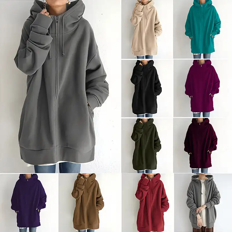 Womens Autumn/Winter Zipper Hooded Sweater,Thickened Warm Solid Color Hoodies Sweatshirt Women Pullover Female Long Outerwear
Womens Autumn/Winter Zipper Hooded Sweater,Thickened Warm Solid Color Hoodies Sweatshirt Women Pullover Female Long Outerwear