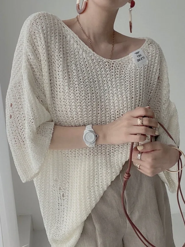 Ele Vintage V-Ne Bubble Sve Knitted Sweater Top Women's Faion Age-Defng Design Summer Chic Knitwear
Ele Vintage V-Ne Bubble Sve Knitted Sweater Top Women's Faion Age-Defng Design Summer Chic Knitwear