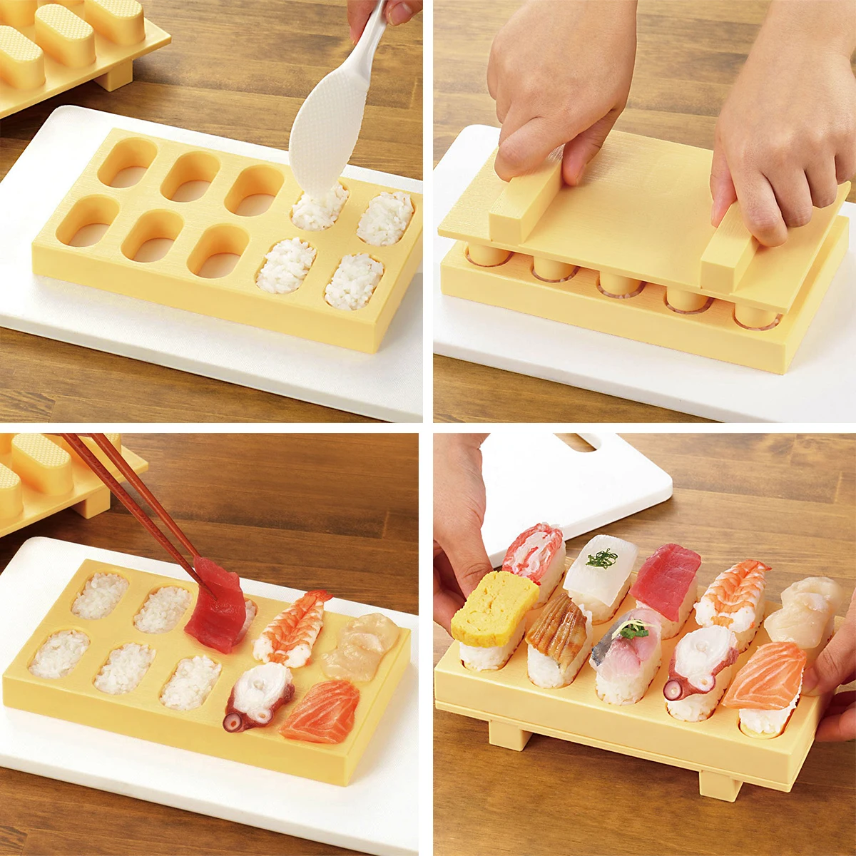 Sushi mould Rice and vegetable roll integrated molding and pressing to make sushi tools non stick sushi cooking model
Sushi mould Rice and vegetable roll integrated molding and pressing to make sushi tools non stick sushi cooking model