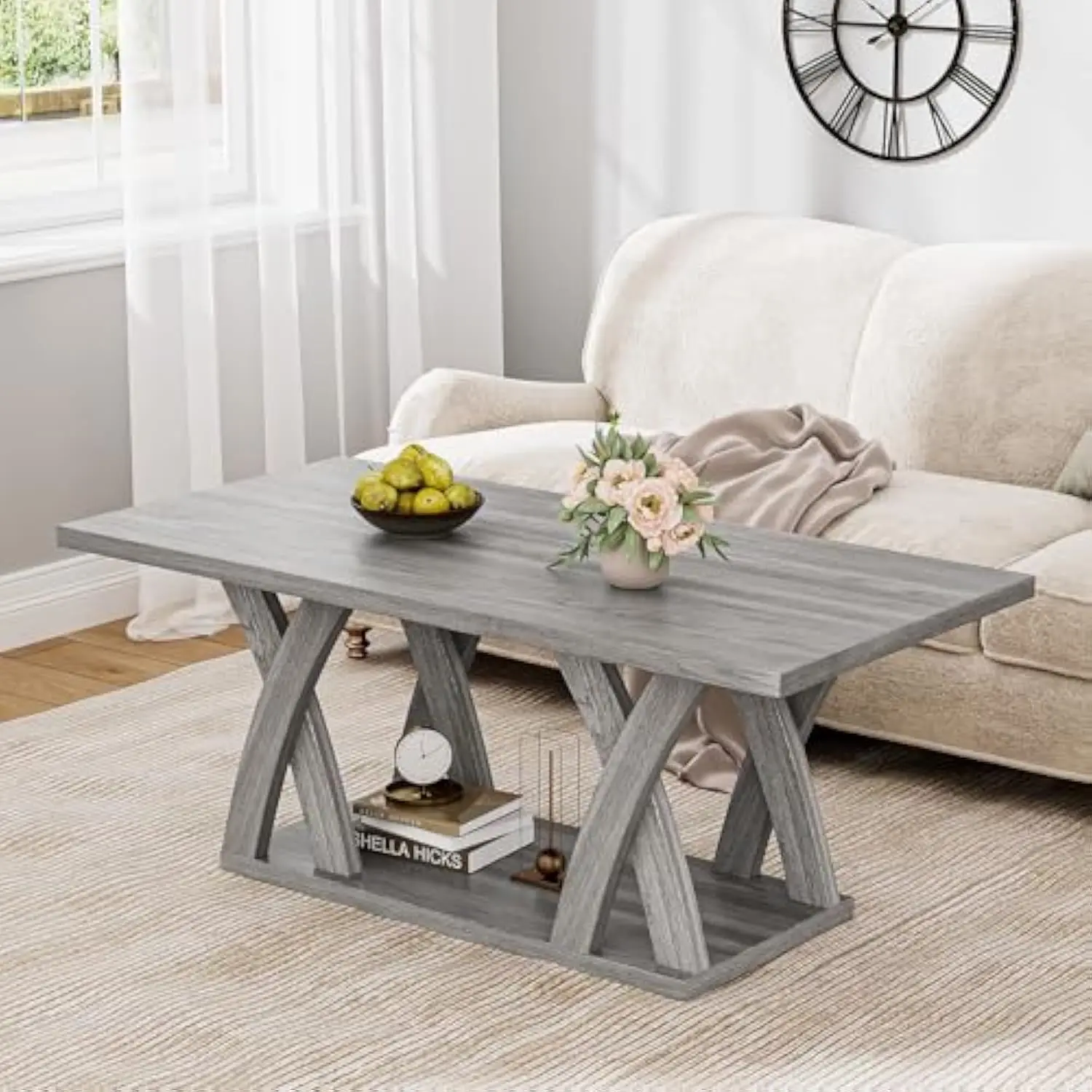Coffee Table, Rectangle Wood Coffee Table with Storage Shelf, Floor Table for Living Room, Modern Mesa de Centro para Sala, Spa
Coffee Table, Rectangle Wood Coffee Table with Storage Shelf, Floor Table for Living Room, Modern Mesa de Centro para Sala, Spa