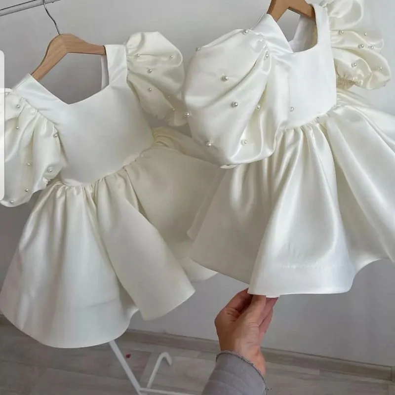 Baby Girl Princess Silk Puff Sleeve Dress Pearl Beading Infant Toddler Child Vestido Wedding Party Birthday Baby Clothes 1-10Y
Baby Girl Princess Silk Puff Sleeve Dress Pearl Beading Infant Toddler Child Vestido Wedding Party Birthday Baby Clothes 1-10Y