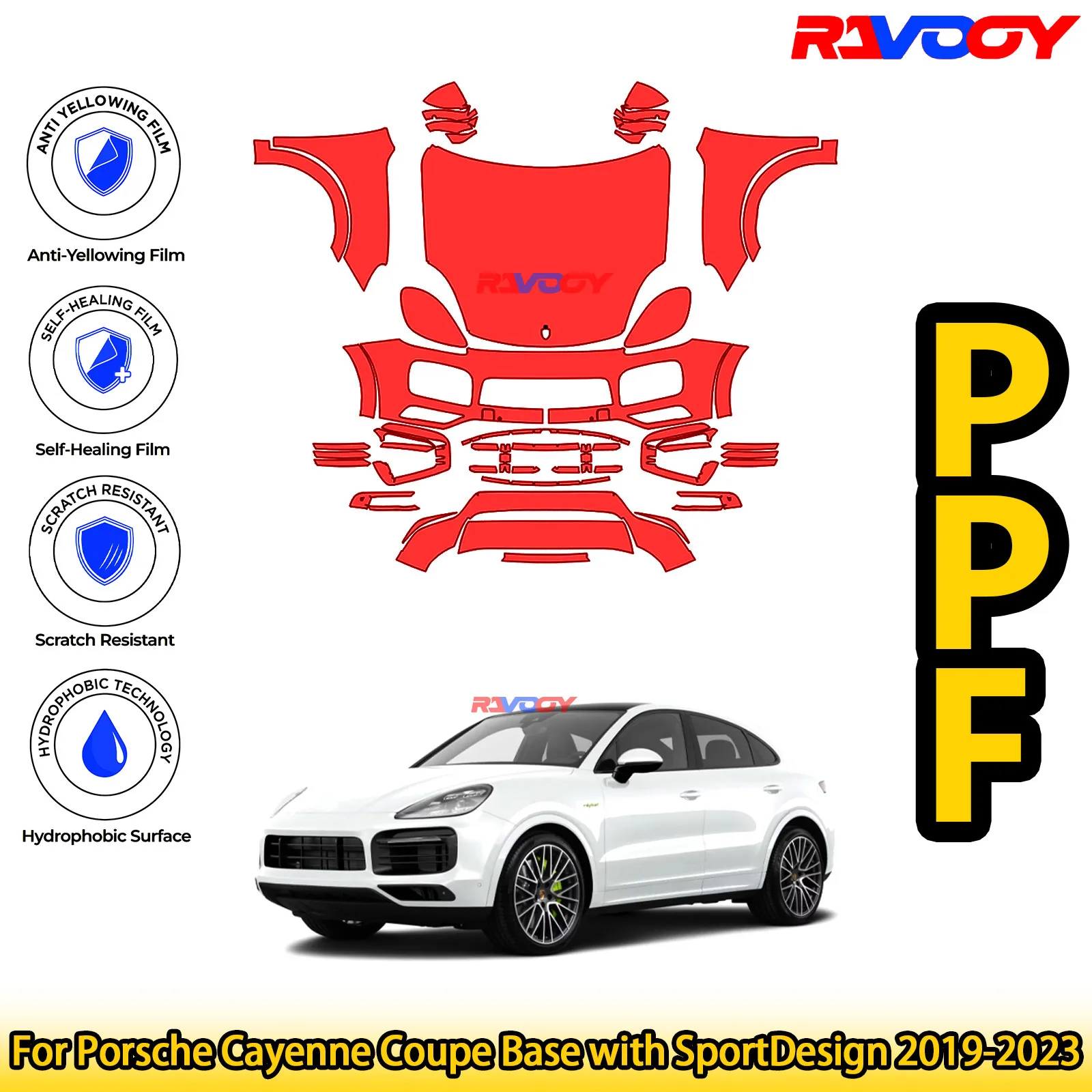 For Porsche Cayenne Coupe Base with SportDesign 2019-2023 Glossy Matte Black Precut front PPF Kit Paint Protection Film
For Porsche Cayenne Coupe Base with SportDesign 2019-2023 Glossy Matte Black Precut front PPF Kit Paint Protection Film