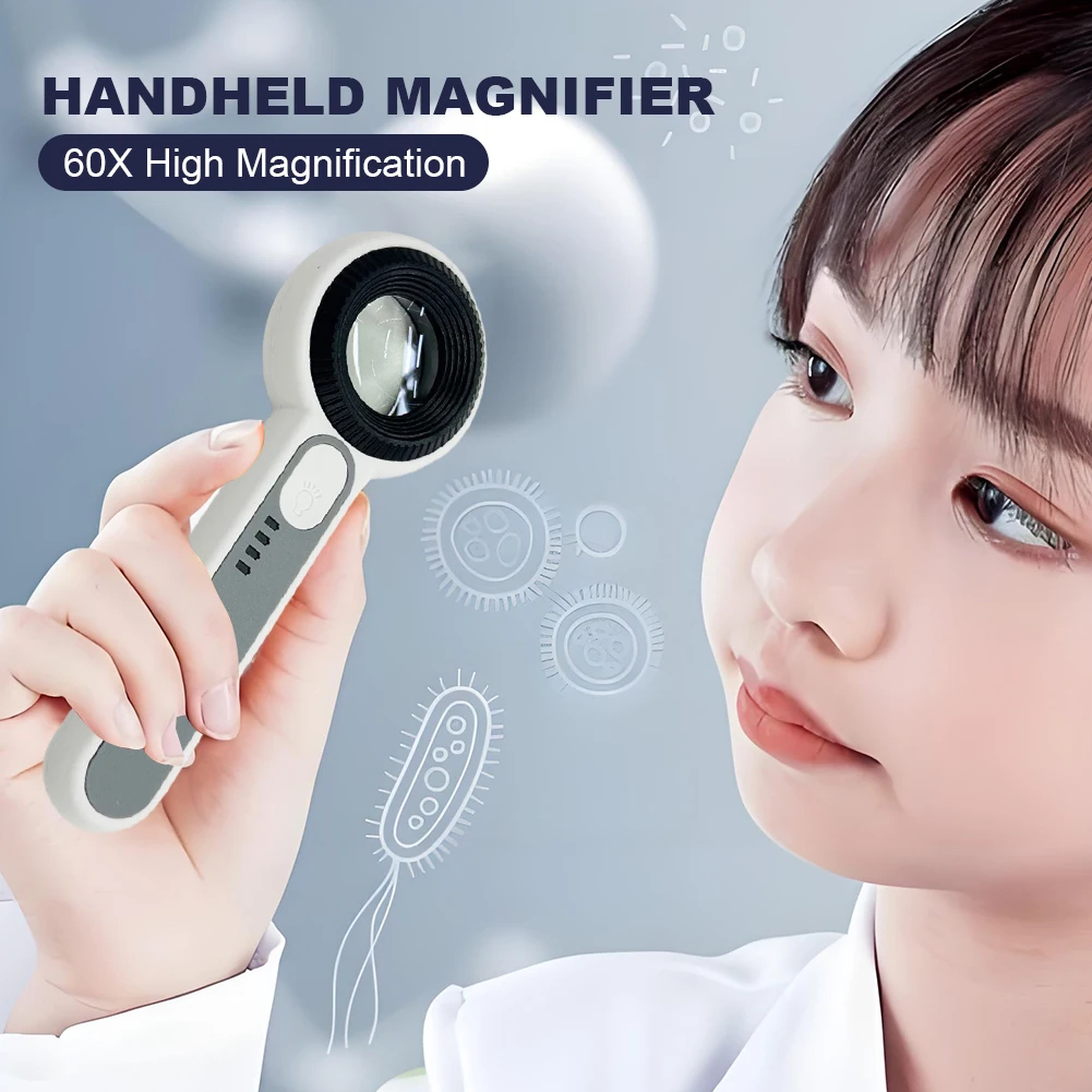 60X Illuminated Magnifying Glass Rechargeable Lightweight Luminous Magnifier 2 Lighting Mode Lighting Book Magnifier for Elderly
60X Illuminated Magnifying Glass Rechargeable Lightweight Luminous Magnifier 2 Lighting Mode Lighting Book Magnifier for Elderly