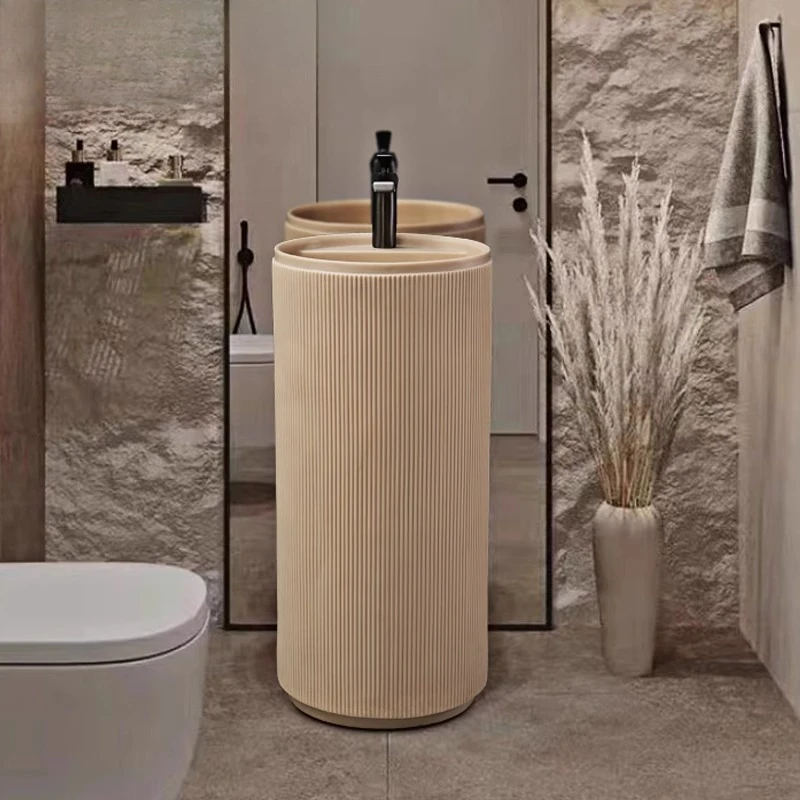 Integrated floor-to-ceiling wash basin Cream wind outdoor art cylindrical vertical wash basin
Integrated floor-to-ceiling wash basin Cream wind outdoor art cylindrical vertical wash basin